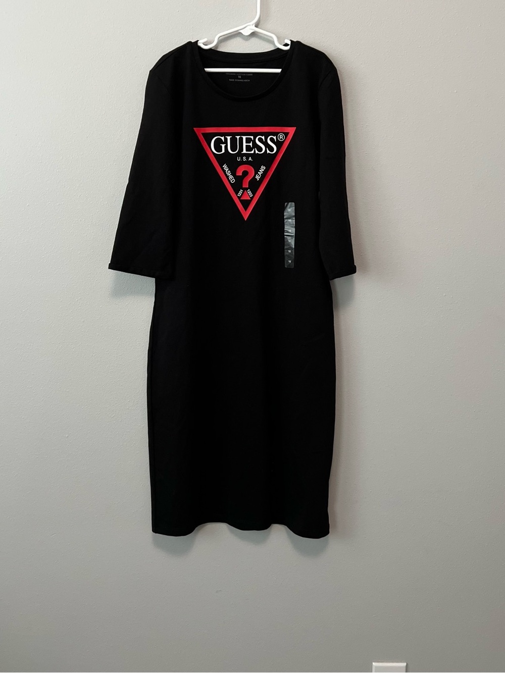 Guess Black Casual Logo Triangle Dress for Girls Size 16 NWOT!